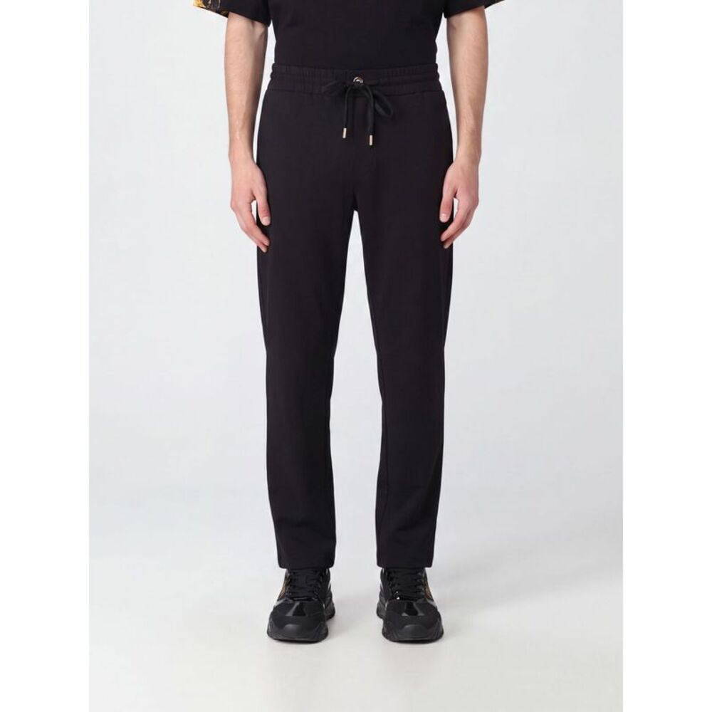 Versace Jeans Couture Slim Fit Cotton Trousers With Drawstring Waistband